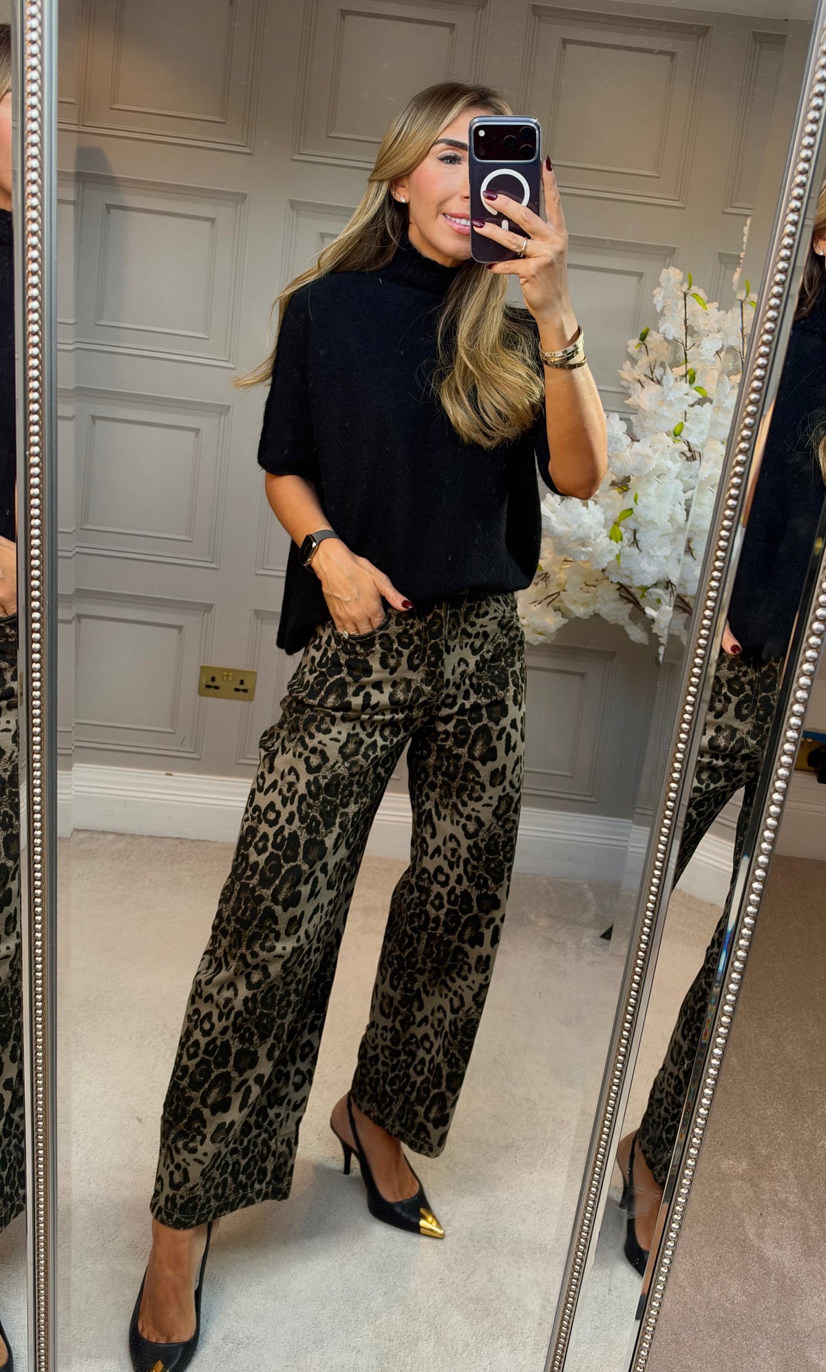 Leopard Barrel jeans