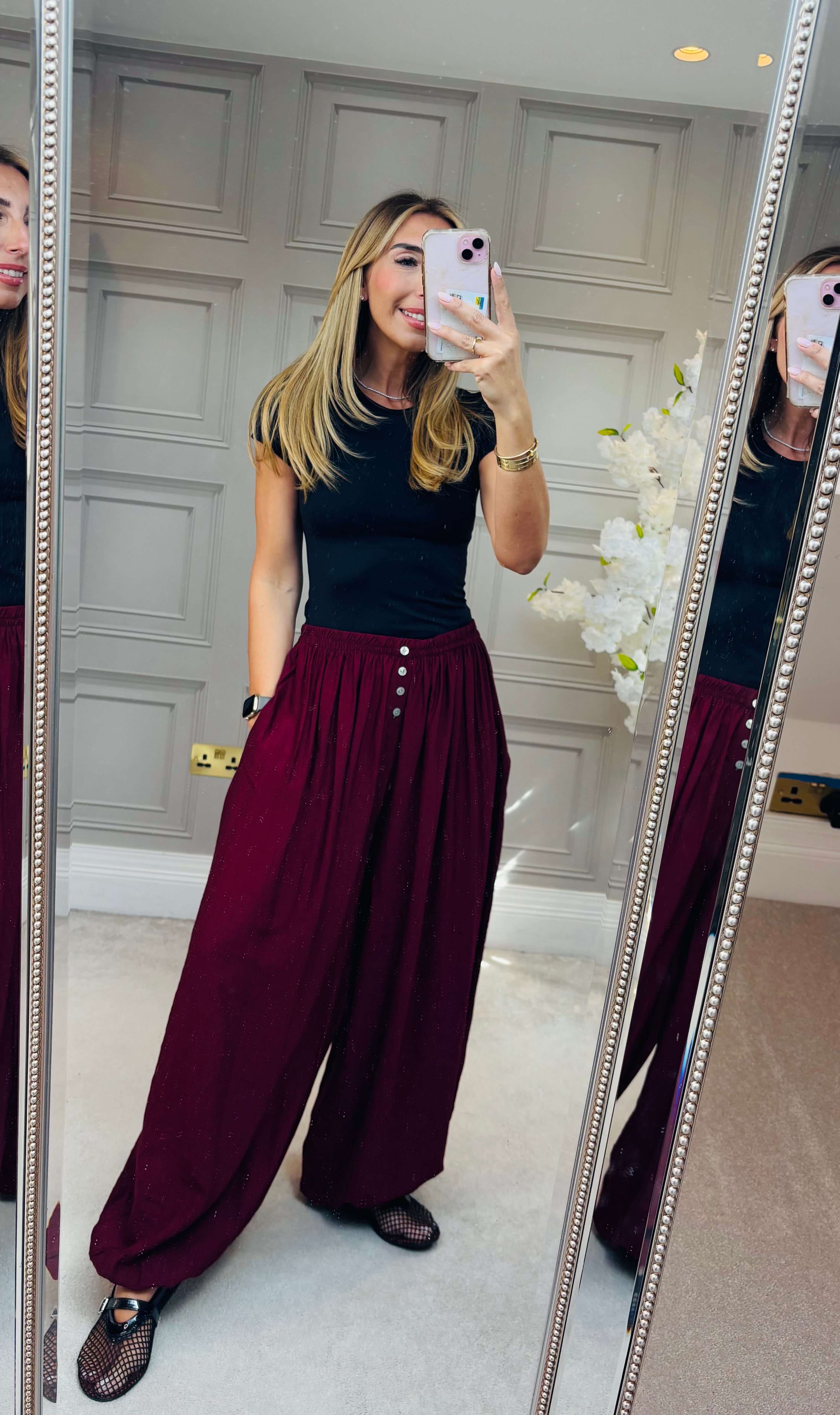 Ballon button trousers